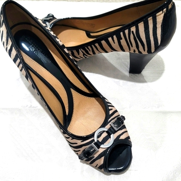 Naturalizer N5 Comfort Open Toe Zebra Pumps Size 8 - Picture 2 of 9